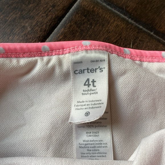 Carters Pink polka dot ruffle swim bottoms 4T - Picture 2 of 4
